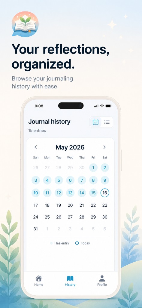 Joura calendar view of your reflections